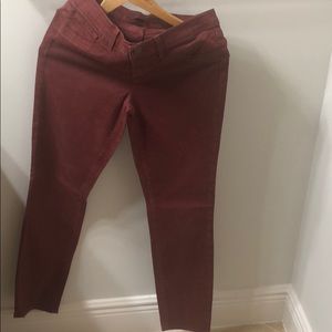 J Brand Maroon Straight Leg Jeans